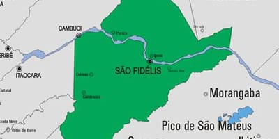 Kaart van die São Francisco de Itabapoana munisipaliteit