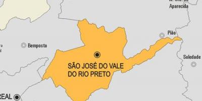 Kaart van Sao Jose doen Vale do Rio Preto munisipaliteit