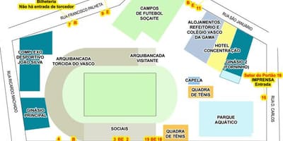 Kaart van die stadion São Januário